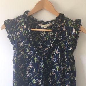 Porridge Bird Print Anthropologie Blouse